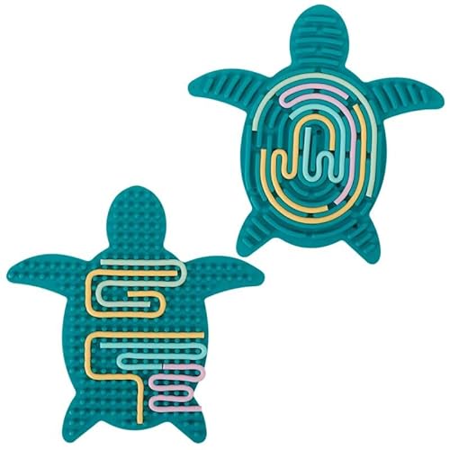 Sensorik Spielzeug für Autismus & ADHS – Doppelseitiges Silikon Activity Board mit 10 Zubehörteilen (Seeschildkröte) von generisch