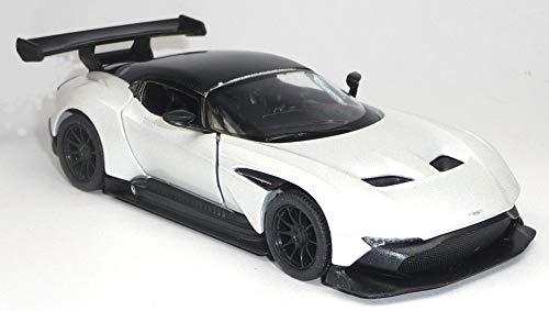 generisch Aston Martin Vulcan Sammlermodell 12,6 cm weiß metallic Neuware von Kinsmart