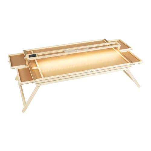 genialo LED und Lupe Puzzle-Tisch Premium mit Beinen, Tisch mit 4 ausziehbaren Schubladen, Puzzle-Unterlage, Tischbeine ausklappbar, für 1500 Teile, Kiefernholz, MDF, braun genialo LED und Lupe Puzzle-Tisch Premium mit Beinen, Tisch mit 4 ausziehbaren Schubladen, Puzzle-Unterlage, Tischbeine ausklappbar, für 1500 Teile, Kiefernholz, MDF, braun von genialo