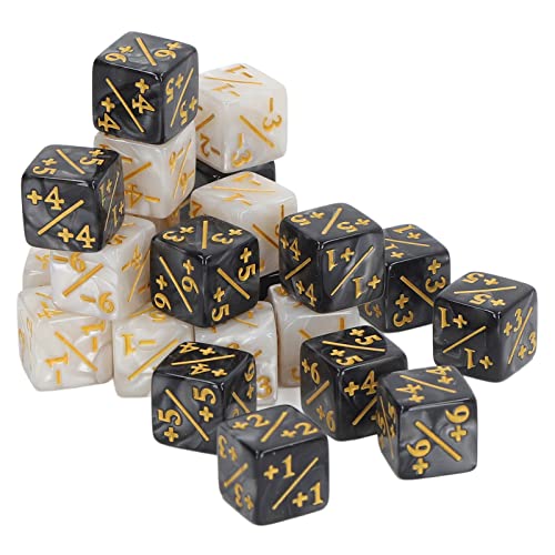 gernie Würfelzähler, 24 Stück Marmor D6 Würfel Kreatur Statistiken Loyalität Zähler Würfel Wasserdicht Langlebige Token Würfel Set Kompatibel mit MTG, CCG, Kartenspiel-Zubehör von gernie