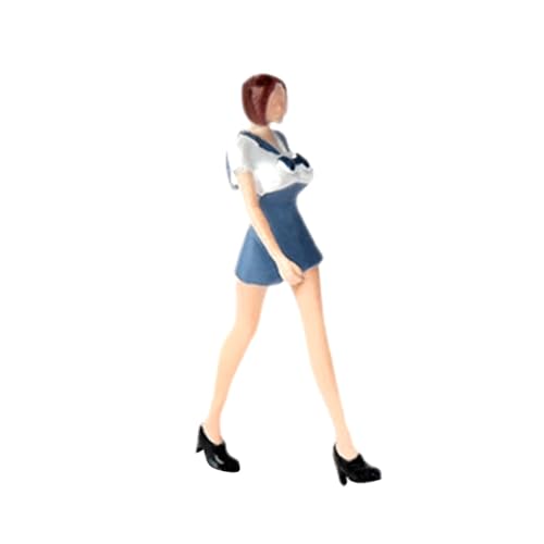 1/64 Mädchenfigur mit Uniformsammlung, Miniaturmodell mit Langen Beinen, 2.8 cm hoch, für Mikrolandschafts-DIY-Projekte und Feengarten von getuse