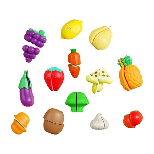 13-teiliges Spielzeug-Obst und Gemüse Set zum Schneiden, Rollenspiel Lebensmittel für Kinderküche, pädagogisches Lernspielzeug von getuse