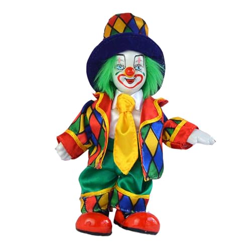 18 cm Keramik Clown Puppe mit Schönem Outfit, Handgemachte Dekoration für Sammler, Halloween Requisiten und Geschenk- Stil D 18 cm Keramik Clown Puppe mit Schönem Outfit, Handgemachte Dekoration für Sammler, Halloween Requisiten und Geschenk- Stil D von getuse