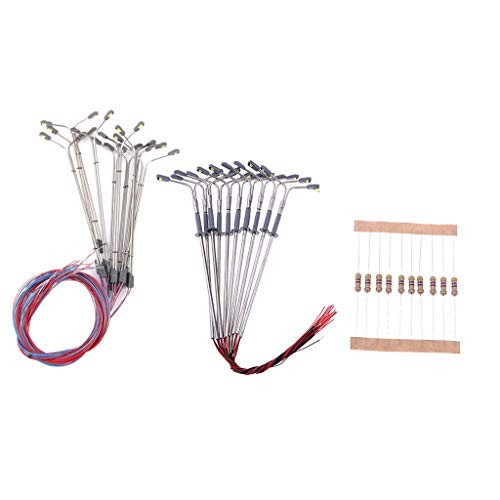 20 x Eisenbahnpark 3 V LED Licht Lamposts N Gauge 1:150 Maßstab Modell Zug Landschaft Straßenbeleuchtung von getuse