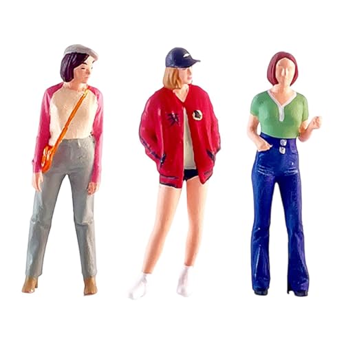 3 Stück 1/64 Diorama Frauen Figuren Miniaturfiguren Dame Modelle für DIY Projekte Puppenhaus Layout Landschaft Dekorationen von getuse