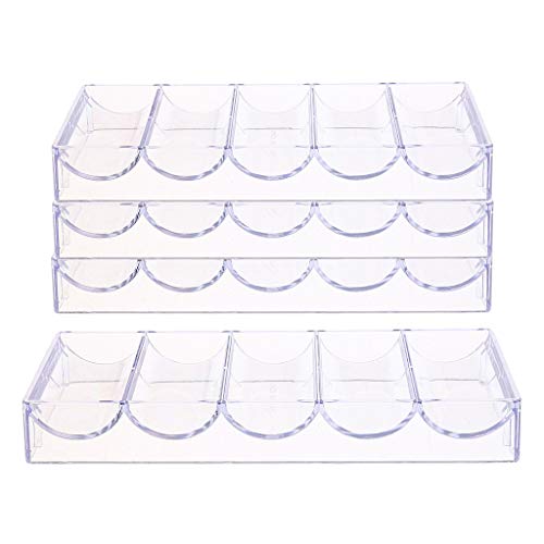 4X Acrylic Poker Chip Tray for 100 Poker Chips, Casino Accessory for Home Games and Parties von getuse