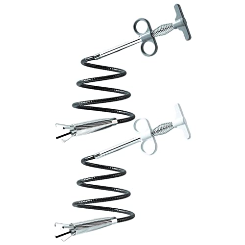 Abflussreiniger, Rohrreiniger für Duschabfluss, Rohrleitung, Abfluss, biegbar, mit Greifhaken, 160/300 cm, Stahl, Weiß + Grau Abflussreiniger, Rohrreiniger für Duschabfluss, Rohrleitung, Abfluss, biegbar, mit Greifhaken, 160/300 cm, Stahl, Weiß + Grau von getuse
