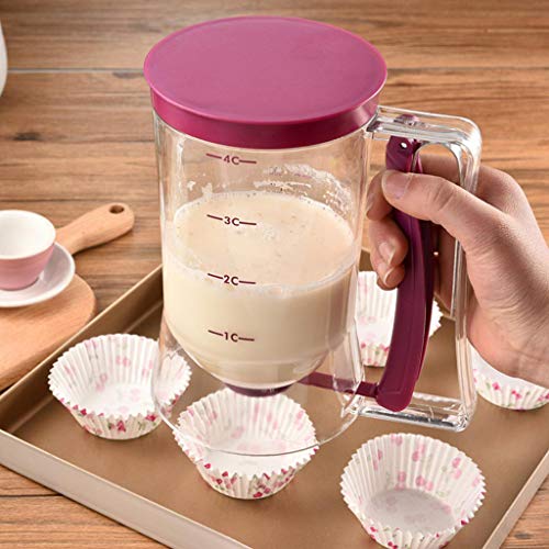 Back-Teigspender für Cupcakes, Muffins, Pfannkuchen und Waffeln - lebensmittelechter ABS-Kunststoff mit Schnellverschluss-Griff und Messanleitung Back-Teigspender für Cupcakes, Muffins, Pfannkuchen und Waffeln - lebensmittelechter ABS-Kunststoff mit Schnellverschluss-Griff und Messanleitung von getuse