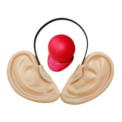 Cosplay-Ohr-Stirnband mit aufblasbarer roter Nase, Set für Halloween, Kostümpartys, Bühnenauftritte, 18 x 24 cm Cosplay-Ohr-Stirnband mit aufblasbarer roter Nase, Set für Halloween, Kostümpartys, Bühnenauftritte, 18 x 24 cm von getuse