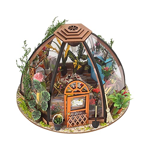 DIY Miniatur Puppenhaus Kit mit Möbeln & Gartengeräten, Holz Gewächshaus Modellbauset für Erwachsene und Jugendliche, 23 x 23 x 15 cm DIY Miniatur Puppenhaus Kit mit Möbeln & Gartengeräten, Holz Gewächshaus Modellbauset für Erwachsene und Jugendliche, 23 x 23 x 15 cm von getuse
