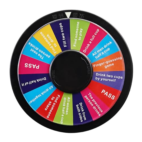 Doppelseitiges Preisrad, 24 x 24 cm, tragbar, Party, Karneval, Roulette-Rad für Gruppen-Trinkspiele, Geburtstag, Versammlung, Unterhaltung von getuse
