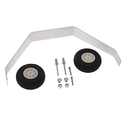 Fahrwerk-Set aus Aluminiumlegierung für 25–40 Klasse RC-Flugzeuge – 214 mm langlebiges starres Flügel-Set mit 50 mm All-Terrain-Rädern (Schwarz/Silber) von getuse