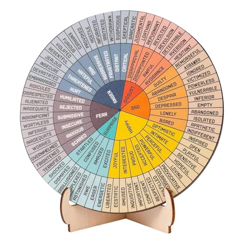 Gefühlsrad Emotionsrad groß mit Sockel Diagramm psychische Gesundheit Schreibtischdekoration Schule Zuhause Geschenk von getuse
