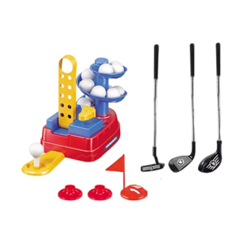 Golf Pong Put Spiel Set mit Matte, Trainingstool für Kinder ab 3 Jahre, Indoor und Outdoor Golfübung mit beweglichem Ziel- Mehrfarbig von getuse