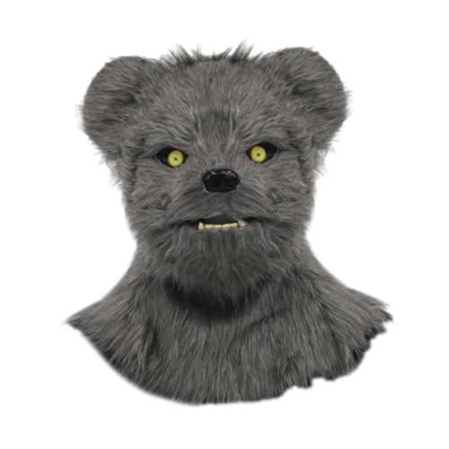 Halloween-Maske Tiermaske für Kostüm Maskerade Party Festival Tierkopfmaske 40 cm x 33 cm- Grauer Bär von getuse