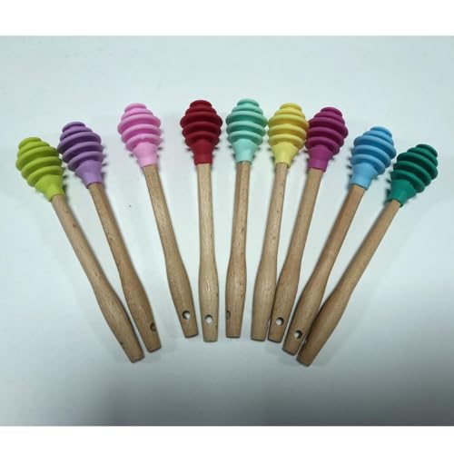 Honiglöffel aus Silikon und Holz, für Honig, Sirup, Schokolade, Karamell, kratzfestes Küchenwerkzeug Honiglöffel aus Silikon und Holz, für Honig, Sirup, Schokolade, Karamell, kratzfestes Küchenwerkzeug von getuse