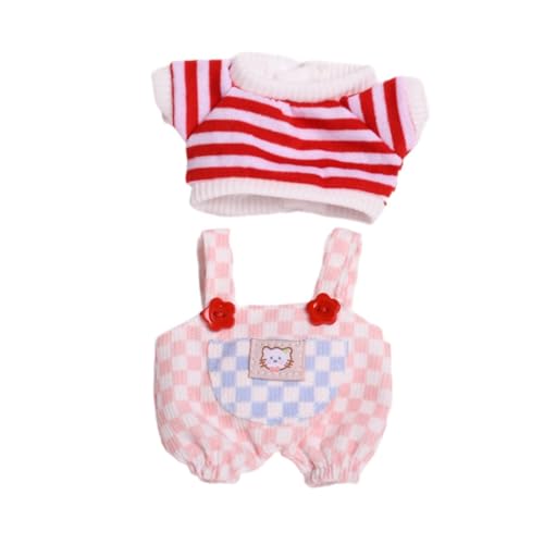 Miniatur-Puppen-Garderobe Kleidung für 15 cm große Puppen, niedliche Puppen-Outfits für Mädchen, weiches Stoff-Zubehör mit Hosen und Hüten, für Puppensammler und Kinder (Stil C) von getuse