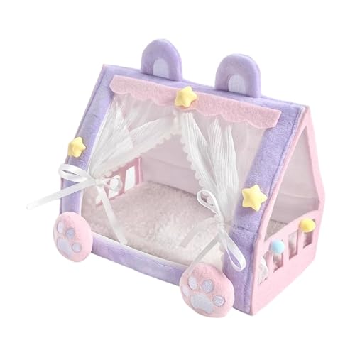 Puppenzeltbett Puppenhauszubehör Miniatur-Prinzessinnenbettmöbel für Wohnzimmer zu Hause 17x10.5x14 cm von getuse