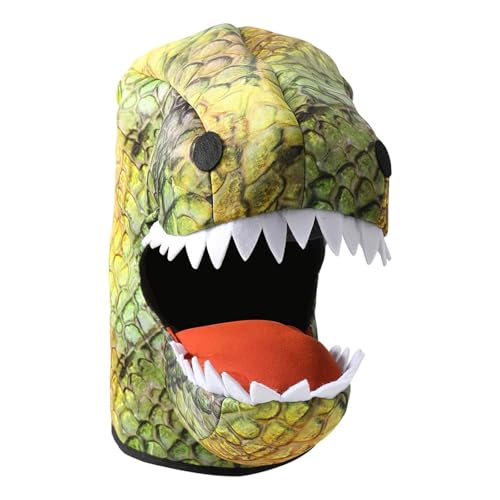 Realistische Dinosaurierkopfmaske Tyrannosaurus Rex Maske für Kostümparty Halloween Cosplay 40x37 cm- Grün von getuse
