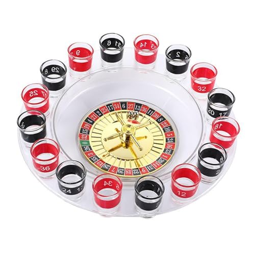 Roulette-Trinkspiel-Rad mit 16 Bechern, 11.42 Zoll Drehteller für Partys, KTV-Bar, Geburtstage, Erwachsenenspiel von getuse