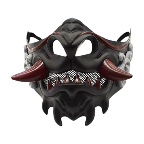 Samurai Maske Gruselig Kostüm Cosplay Requisiten 13.5x17 cm für Festivals Rollenspiele Nachtclubs von getuse