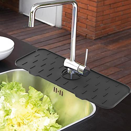Saugfähiges Pad für Wasserhahn, Wickeldesign, rutschfeste Silikonmatte für Badezimmer- und Küchenarbeitsplatten Saugfähiges Pad für Wasserhahn, Wickeldesign, rutschfeste Silikonmatte für Badezimmer- und Küchenarbeitsplatten von getuse