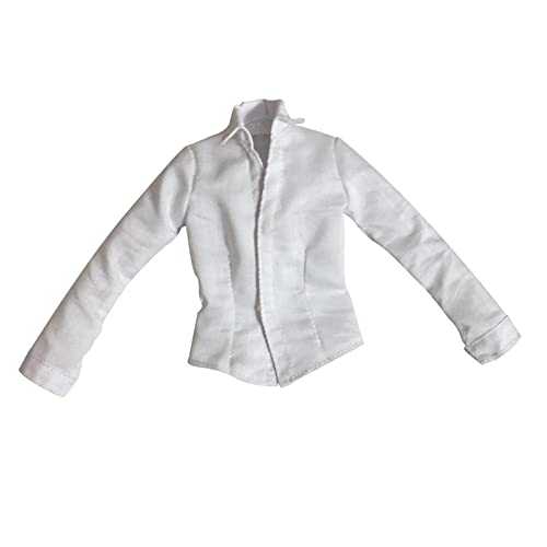 Weißes Langarm-Shirt im Maßstab 1/6, Kleidung für 30,5 cm großen weiblichen Körper von getuse