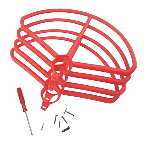 getuse 4 Stück Propellerschutz für Holy Stone HS700 Drohne, rote schützende Requisite Blade Guard Zubehör, leichtes ABS, inklusive Schrauben und Schraubendreher von getuse