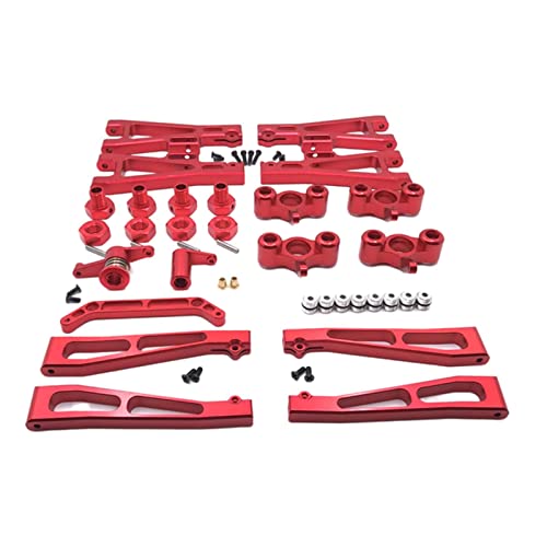 getuse All-Metal Upgrade Parts Kit for JLB Racing Cheetah 1/10 RC Car, Heavy Duty Suspension Arms, Steering Cup, Adapter, Gear Assembly, Durable Metal Accessories (Red) von getuse
