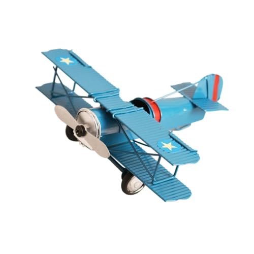 getuse Eisen-Flugzeugmodell, Hubschrauber-Modell, Simulation, tragbare Flugzeugmodelle, Lernspielzeug für Wohnung, TV-Schrank, Heimdekoration, Blau von getuse