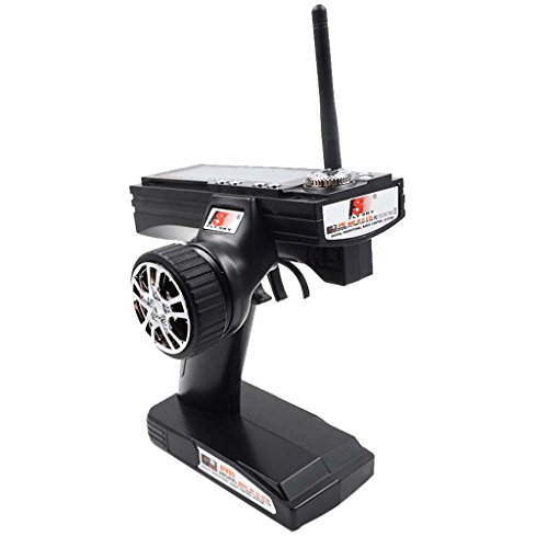 getuse Flysky FS-GT3B 3CH 2.4GHz AFHDS RC Sender mit Empfänger für Autos/Boote, LCD-Display, ergonomisches Design (Schwarz) von getuse