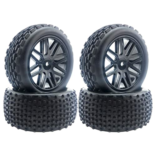 getuse HSP 94166/94107/94106 1/10 Off-Road-Buggy-Reifen, robuste Gummi-Anti-Rutsch-Räder mit 12-mm-Sechskant-Adaptern (4er-Pack) von getuse