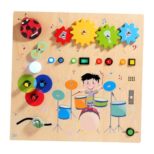 getuse Lernbrett für Kinder, Sensorisches Brett mit Schlagzeug Funktion, Entwicklungsspielzeug für Feinmotorik und Hand-Augen-Koordination, 27.5x27.5x3.2 cm getuse Lernbrett für Kinder, Sensorisches Brett mit Schlagzeug Funktion, Entwicklungsspielzeug für Feinmotorik und Hand-Augen-Koordination, 27.5x27.5x3.2 cm von getuse