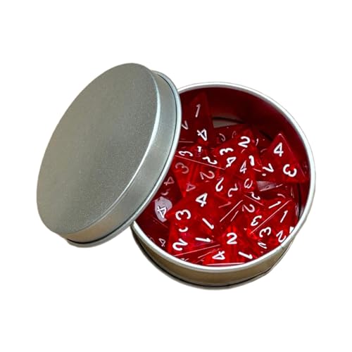 getuse Packung mit 4 seitigen Würfeln 16mm Acryl Polyeder Würfel Set D4 für Tischspiele und Rollenspiele- Rot von getuse