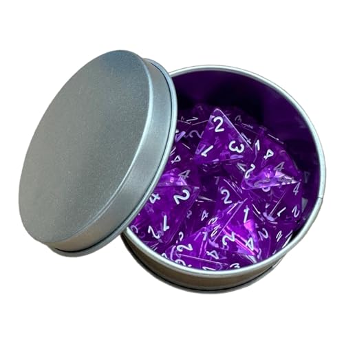 getuse Packung mit 4 seitigen Würfeln 16mm Acryl Polyeder Würfel Set D4 für Tischspiele und Rollenspiele- Violett von getuse