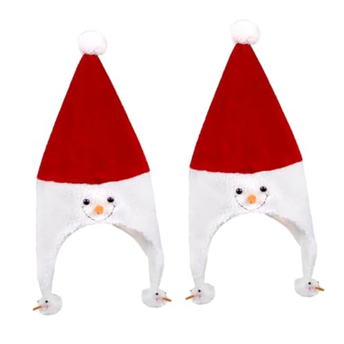 getuse Weihnachtsmützen – Plüsch-Weihnachtsmannmützen für Feiertagsfeiern – rote dekorative Weihnachtsmannmützen – bequeme Größe für festliche Feiern, 2 Stück getuse Weihnachtsmützen – Plüsch-Weihnachtsmannmützen für Feiertagsfeiern – rote dekorative Weihnachtsmannmützen – bequeme Größe für festliche Feiern, 2 Stück von getuse