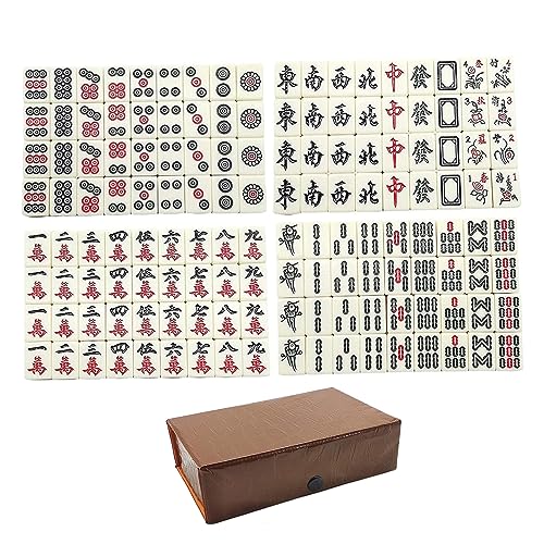ggtuyt Puzzle -Brettspiel Mahjong Set Chinese Mah Jong Spiel 149pcs/ Set Travel Mini Mahjong Set für Kinder Familien Erwachsene von ggtuyt