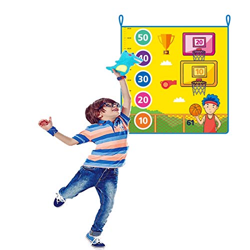 Kinder-Wandteppich mit Hochsprung-Training, Bounce-Training, Indoor-Spiel-Wandaufkleber, mit 10 Puppen und 2 Haken, 3 Modelle (Größe: 50 x 100 cm) von ghghnrtgefrgnhnxdf