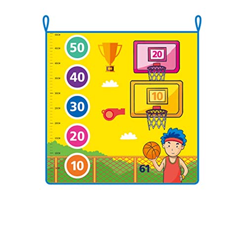 Kinder-Wandteppich mit Hochsprung-Training, lustiges Bounce-Training, Indoor-Spiel-Wandaufkleber, mit 10 Puppen und 2 Haken, 3 Modelle (Größe: 50 x 150 cm) von ghghnrtgefrgnhnxdf