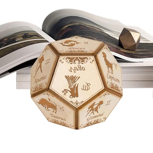 12seitige Holzkostentscheidung Würfel - kreative Datumsnacht Ideen für Paare | Rollenspiele Tabletop -Spiel | Foodd Decider Dicee für Date Nights - 3,1 * 2,8 Zoll Uniquee Geschenk für Paare von gifyym