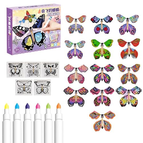 Aufzieh-Schmetterlingsspielzeug, bemaltes Bastelkarten-Set,Handgefertigtes Schmetterlingsspielzeug zum Aufziehen, Schmetterling | Schmetterlings-Zauberkarten zum Aufziehen, fliegender Schmetterling fü Aufzieh-Schmetterlingsspielzeug, bemaltes Bastelkarten-Set,Handgefertigtes Schmetterlingsspielzeug zum Aufziehen, Schmetterling | Schmetterlings-Zauberkarten zum Aufziehen, fliegender Schmetterling fü von gifyym