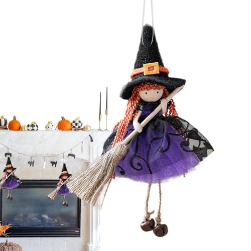 Hexendekoration - Küche Hexenpuppe | Hanging Brûja mit Sprachkontrolle und leuchtenden Augen | Sammlerstück für verzauberte Haus Äußere Garten Kindergarte festliches Festtum zu Hause von gifyym