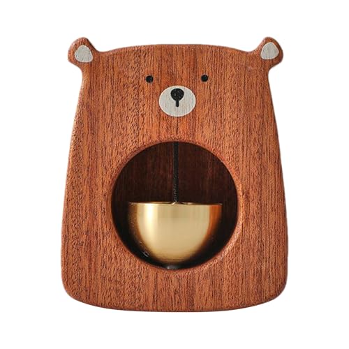 Holzklingel | niedliche Bären-Klingelfigur aus Holz für Schlafzimmer mit klarem Klang, Tischdekoration und Dekoration für Jugendliche, und Mädchen Holzklingel | niedliche Bären-Klingelfigur aus Holz für Schlafzimmer mit klarem Klang, Tischdekoration und Dekoration für Jugendliche, und Mädchen von gifyym