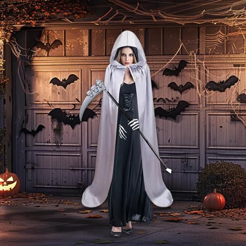 Kapuzenumhang - Schwarzer Kapuzenumhang | Langer Umhang Für Halloween | Bodentiefes Hexen-Vampir-Zauberer-Cosplay-Gewand Für Männer, Frauen, Kinder | Mittelaltermarkt, Theater, Maskerade, Feiertagspar Kapuzenumhang - Schwarzer Kapuzenumhang | Langer Umhang Für Halloween | Bodentiefes Hexen-Vampir-Zauberer-Cosplay-Gewand Für Männer, Frauen, Kinder | Mittelaltermarkt, Theater, Maskerade, Feiertagspar von gifyym