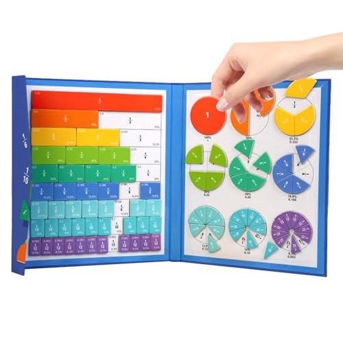 Magnetische Bruchrechenplättchen | Magnetisches Bruchrechenbrett | Mathematik Lernspiel Bausteine für Kinder von 6 bis 12 Jahren | Pädagogisches Lehrmittel für Kinder, Zuhause und Klassenzimmer von gifyym
