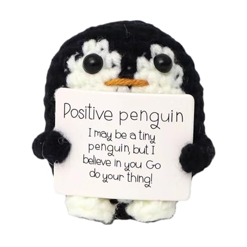 Positive Penguin -Häkelpuppe - niedlicher Mini -Penguin -Plüsch mit Motivationskarte | Sammlerhandbares handgefertigtes Stofftier, Geschenk für Kinder, Mütter, Heimdekor, Reisebegleiter, Muttertagsges Positive Penguin -Häkelpuppe - niedlicher Mini -Penguin -Plüsch mit Motivationskarte | Sammlerhandbares handgefertigtes Stofftier, Geschenk für Kinder, Mütter, Heimdekor, Reisebegleiter, Muttertagsges von gifyym