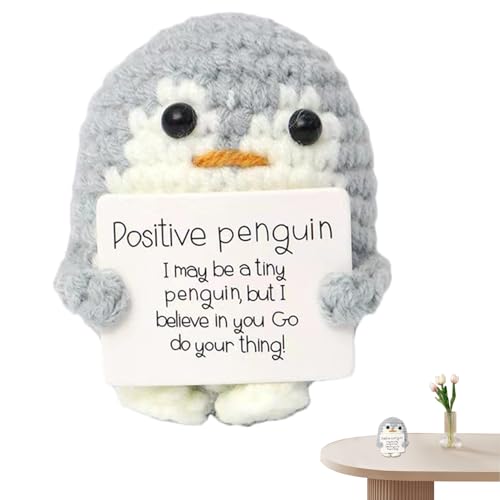 Positive Penguin -Häkelpuppe - niedlicher Mini -Penguin -Plüsch mit Motivationskarte | Sammlerhandbares handgefertigtes Stofftier, Geschenk für Kinder, Mütter, Heimdekor, Reisebegleiter, Muttertagsges Positive Penguin -Häkelpuppe - niedlicher Mini -Penguin -Plüsch mit Motivationskarte | Sammlerhandbares handgefertigtes Stofftier, Geschenk für Kinder, Mütter, Heimdekor, Reisebegleiter, Muttertagsges von gifyym