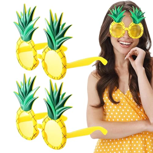gifyym 2 Paar Ananas -Sonnenbrille - Kinder und Erwachsene | Hawaiian BBQ Party Eyewear - Tropical Summer Beach Theme Accessoires | Neuheit Ananas -Brille Party Gefälligkeiten - Geburtstagspool von gifyym
