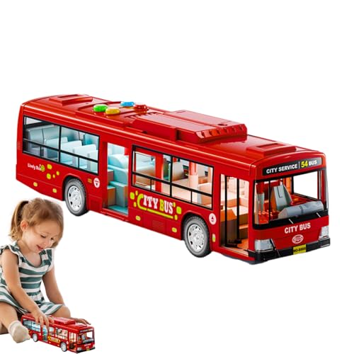 gifyym Busspielzeug für Jungen und Mädchen | Simulierte Funktionstüren – Spielset Miniatur-Display Modell | Spielzeugfahrzeuge aus Metall, Figuren für Mädchen und Jungen von gifyym