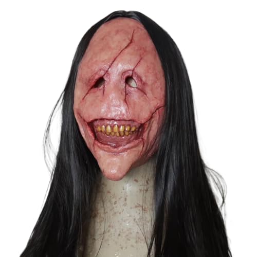 gifyym Dämon Maske Unheimlich - Kinder Verkleidung Kopfschmuck,Gruselige Halloween Kopfmaske mit langen Haaren und Zähnen für Cosplay Bühne Horrorfilm Kinder Erwachsene Outdoor Auftritte gifyym Dämon Maske Unheimlich - Kinder Verkleidung Kopfschmuck,Gruselige Halloween Kopfmaske mit langen Haaren und Zähnen für Cosplay Bühne Horrorfilm Kinder Erwachsene Outdoor Auftritte von gifyym
